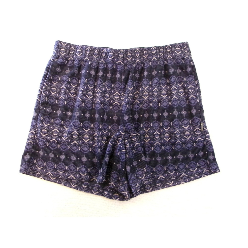 Eddie Bauer Sleepwear Womens M Blue Purple Waffle‎ Knit Pajama Shorts Fair Isle